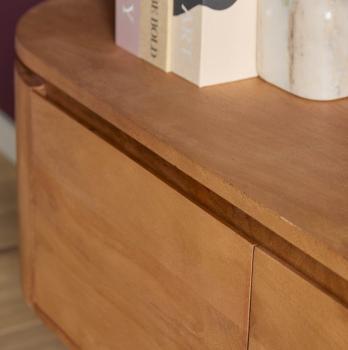 Zwevend tv meubel naturel bruin mango 200 cm