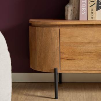 Zwevend tv meubel naturel bruin mango 200 cm