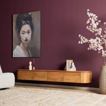 Hangend design TV meubel mangohout 240cm