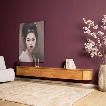 Hangend design TV meubel mangohout 280cm