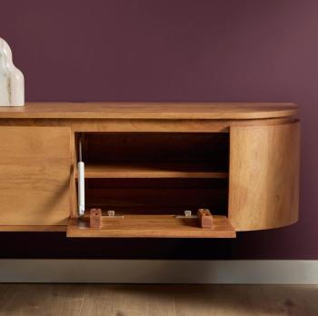 Hangend design TV meubel mangohout 280cm