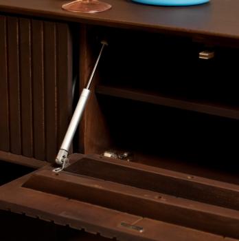 Zwevend tv meubel lamellen patroon donkerbruin mangohout 120 cm