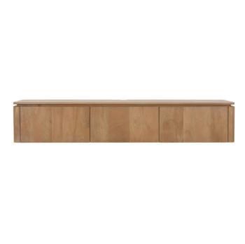 Zwevend tv meubel naturel bruin mangohout 165 cm