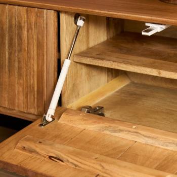 Zwevend tv-meubel naturel bruin mangohout 280 cm