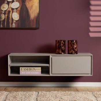 zwevend tv meubel taupegrijs 120 cm