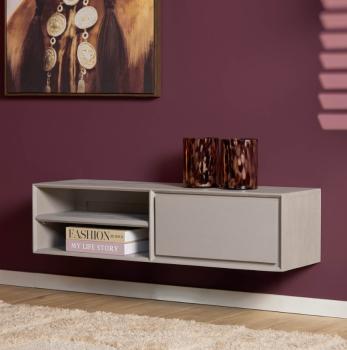 zwevend tv meubel taupegrijs 120 cm