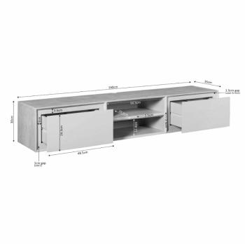 zwevend tv meubel taupegrijs 160 cm