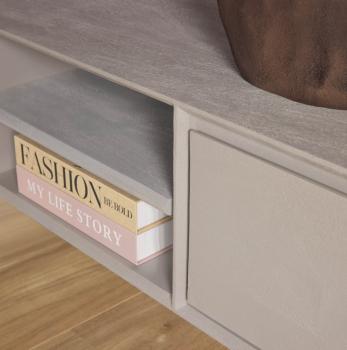 zwevend tv meubel taupegrijs 280 cm