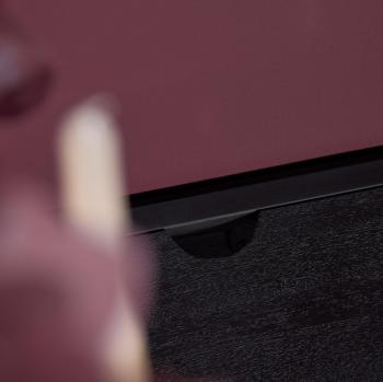 Zwevend tv meubel zwart mangohout visgraat 160 cm