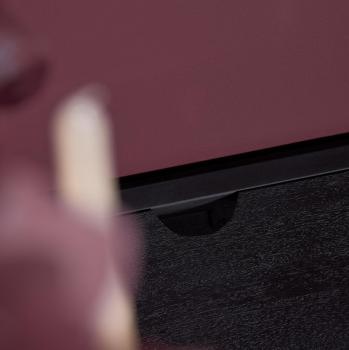 Zwevend tv meubel zwart mangohout visgraat 200 cm