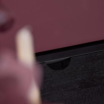 Zwevend tv meubel zwart mangohout visgraat 240 cm