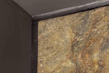 zwevend tv meubel grijsgroen natuursteen zwart mango 160cm