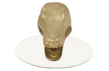 Hangende bijzettafel krokodil goud 61 cm