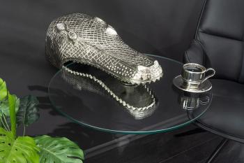Hangende design bijzettafel krokodil zilver 61 cm