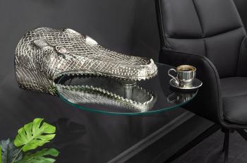 Hangende design bijzettafel krokodil zilver 61 cm