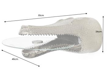 Hangende design bijzettafel krokodil zilver 61 cm